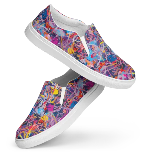 Vibrant Fusion on a Women's Slip-On Canvas Shoes