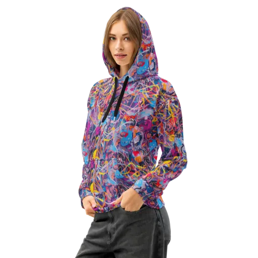 Vibrant Fusion on a Cotton Hoodie