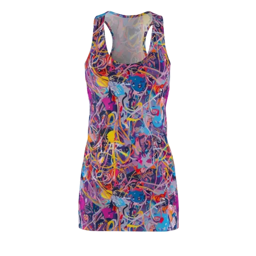 Vibrant Fusion on a Racerback Dress