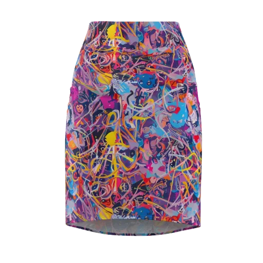 Vibrant Fusion on a Pencil Skirt
