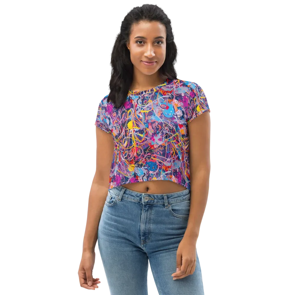 Vibrant Fusion on Crop Tee — Front