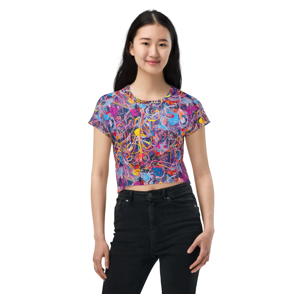 Vibrant Fusion on Crop Tee — Front