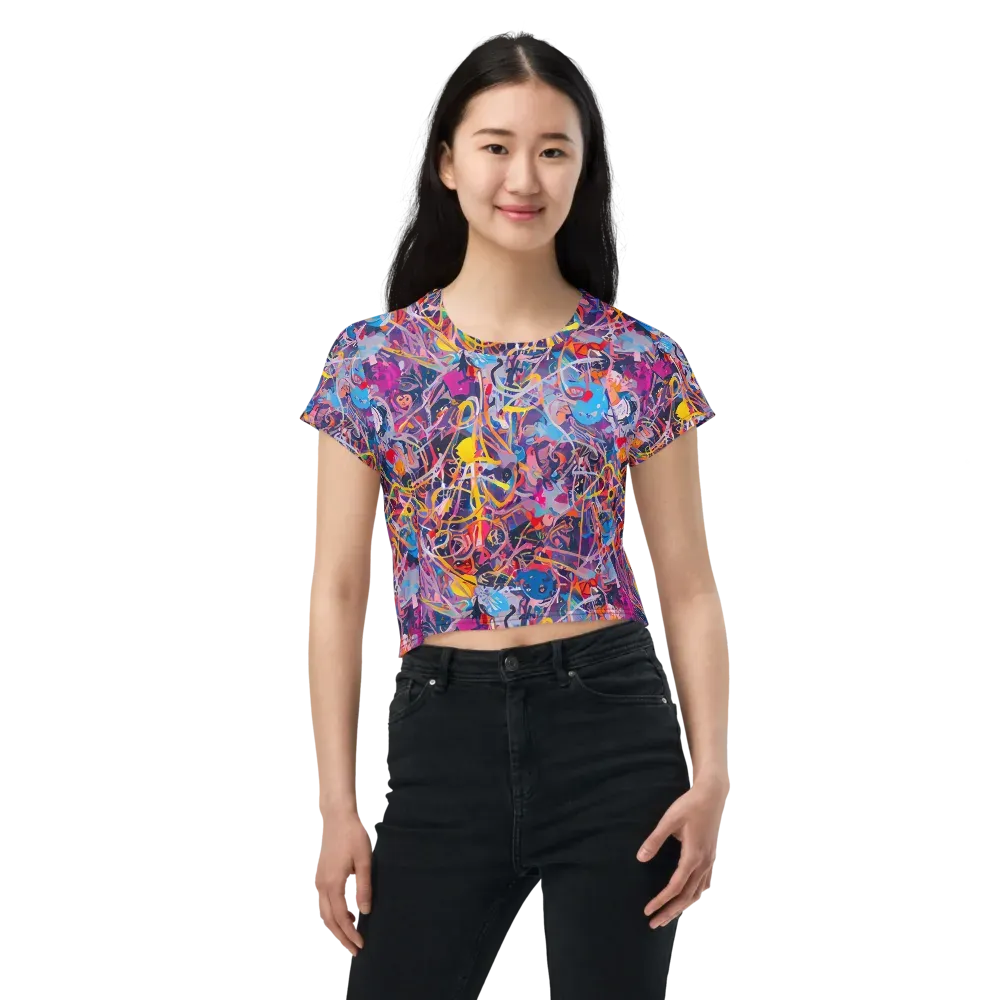 Vibrant Fusion on Crop Tee — Front