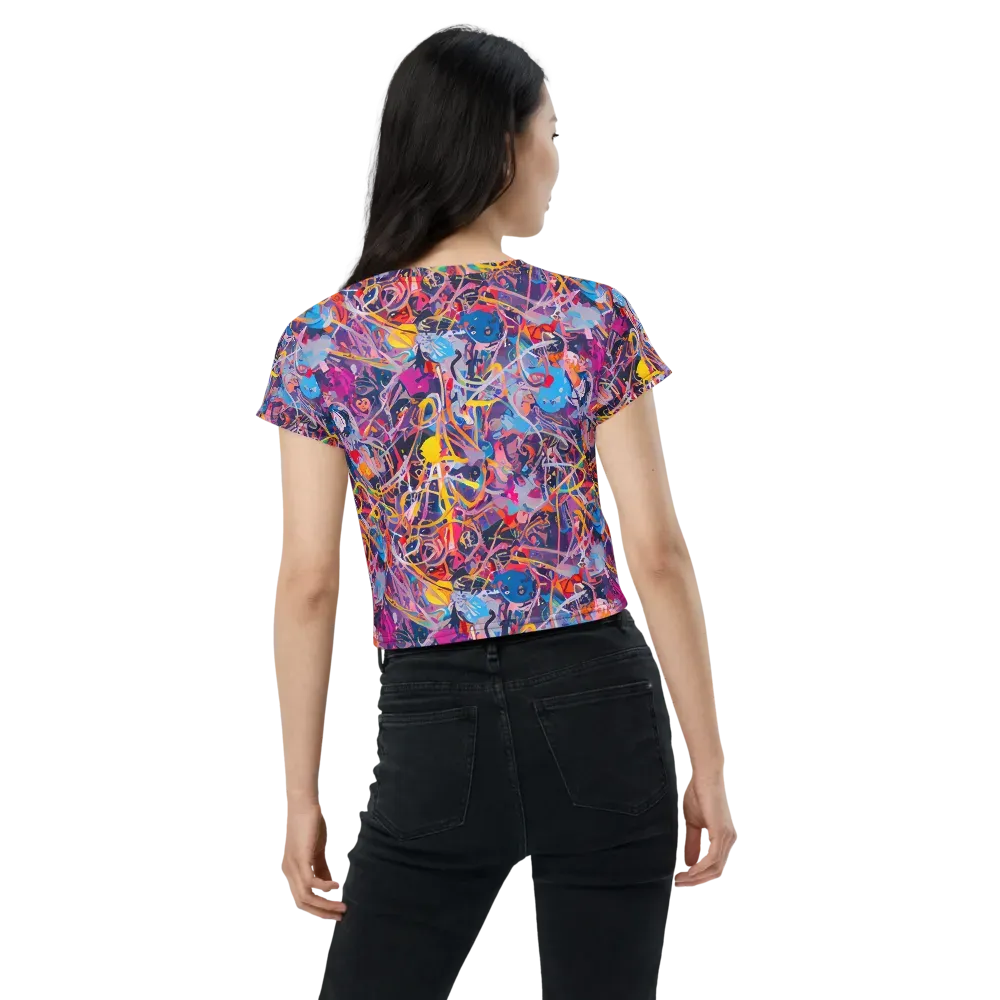 Vibrant Fusion on Crop Tee — Back