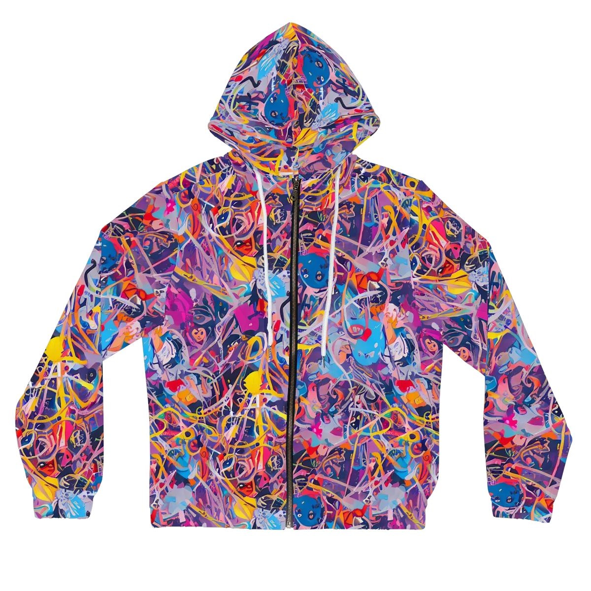 Vibrant Fusion on Women's Full-Zip Hoodie — Front
