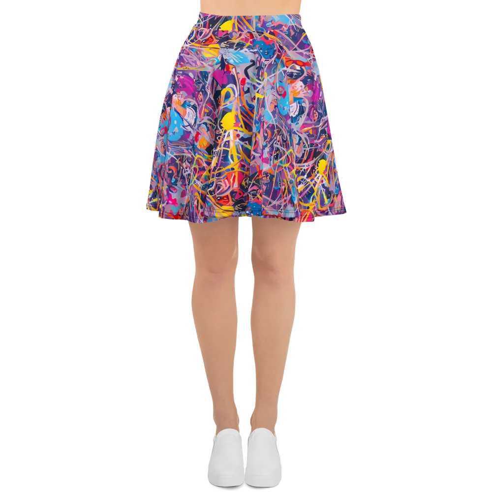 Vibrant Fusion on Skater Skirt — Front