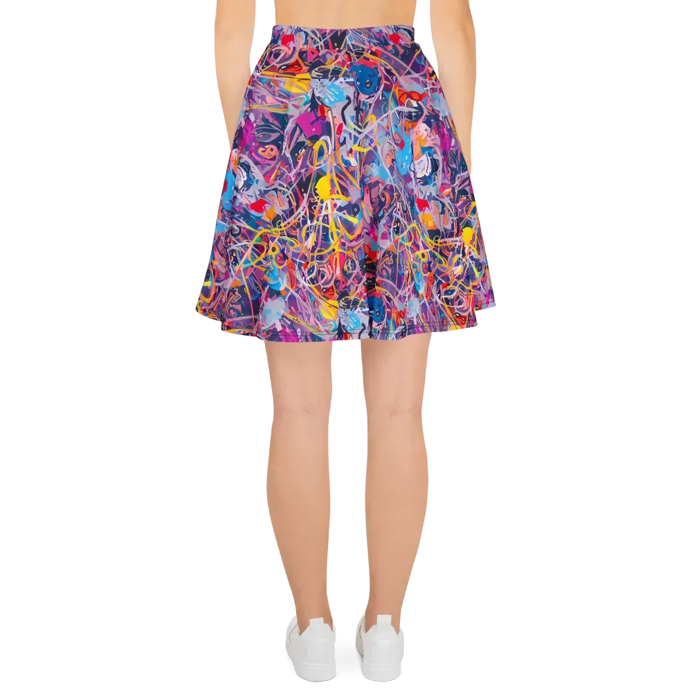 Vibrant Fusion on Skater Skirt — Back