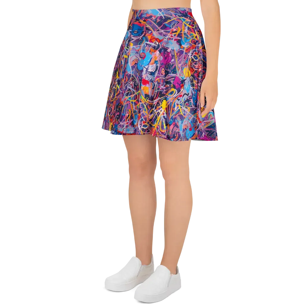 Vibrant Fusion on Skater Skirt — Left