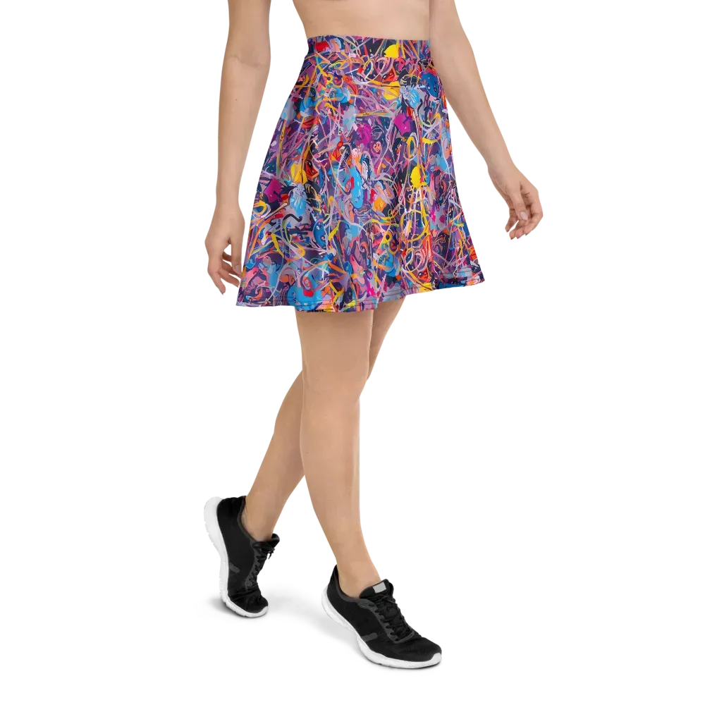 Vibrant Fusion on Skater Skirt — Right