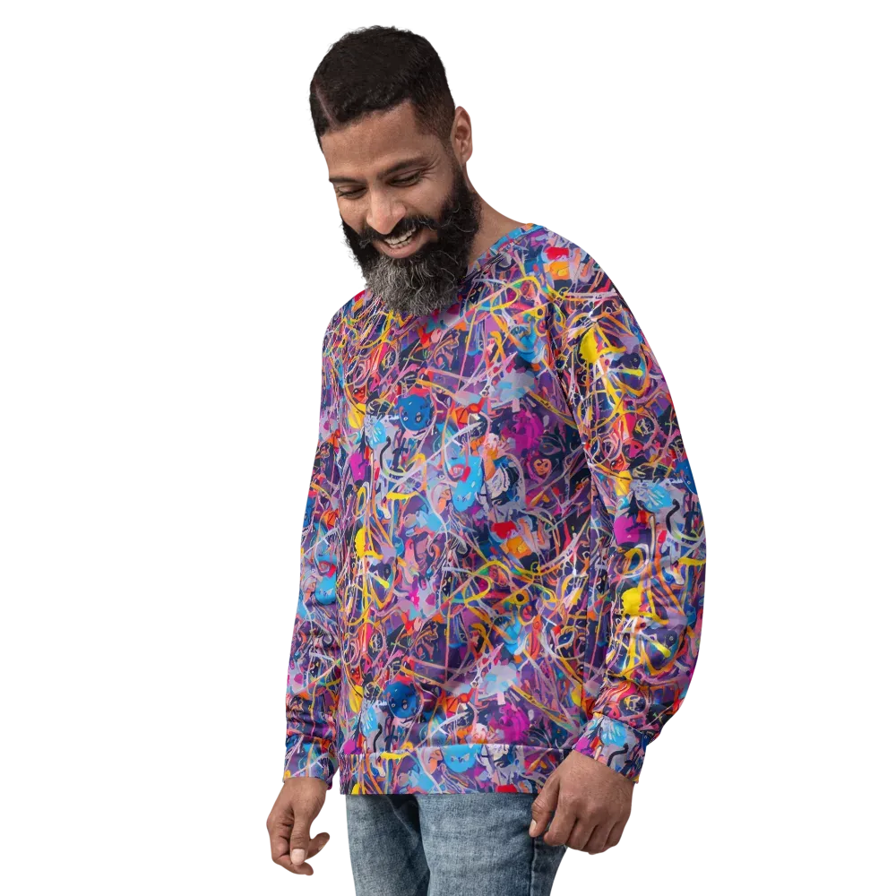Vibrant Fusion on Sweatshirt — Left Front