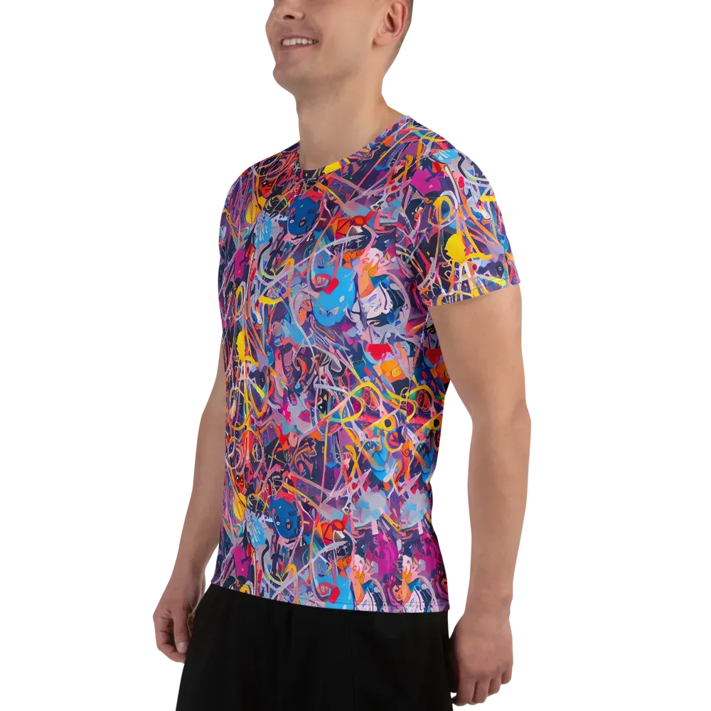 Vibrant Fusion on Men's Athletic T-Shirt — Left