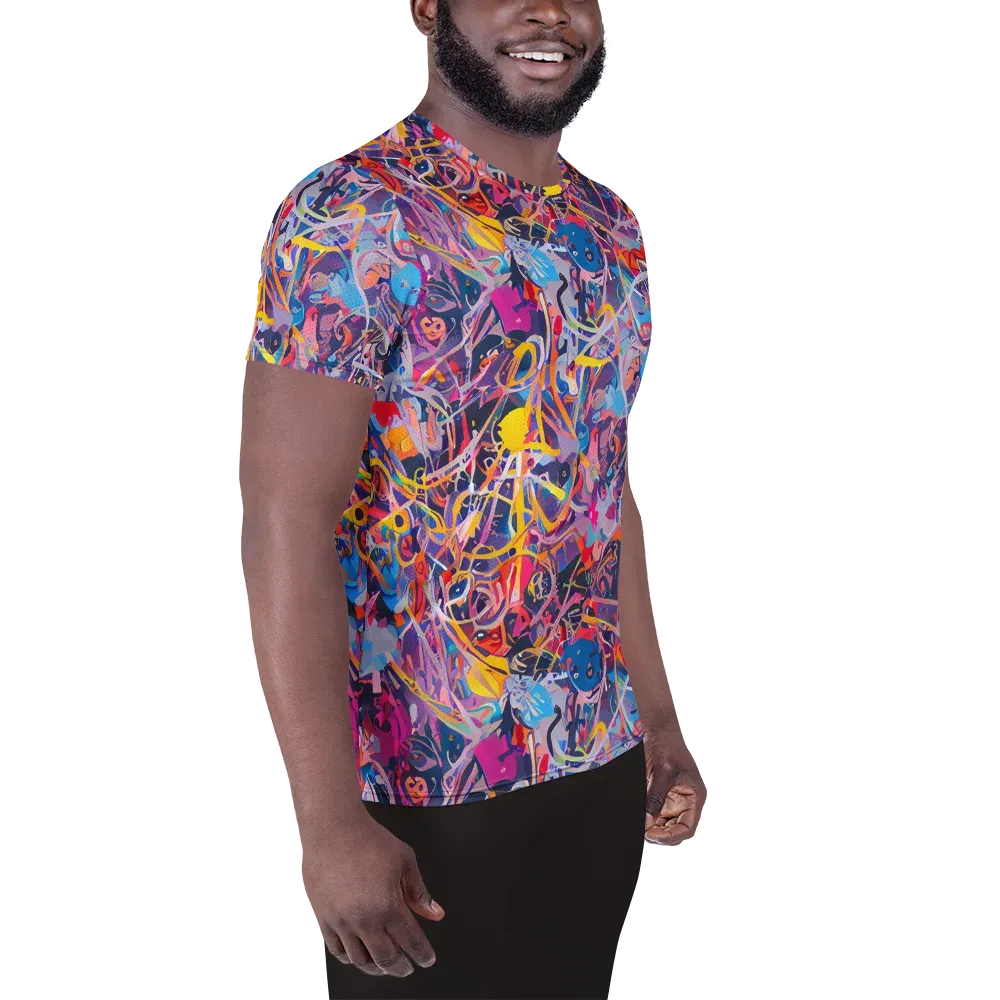 Vibrant Fusion on Men's Athletic T-Shirt — Right