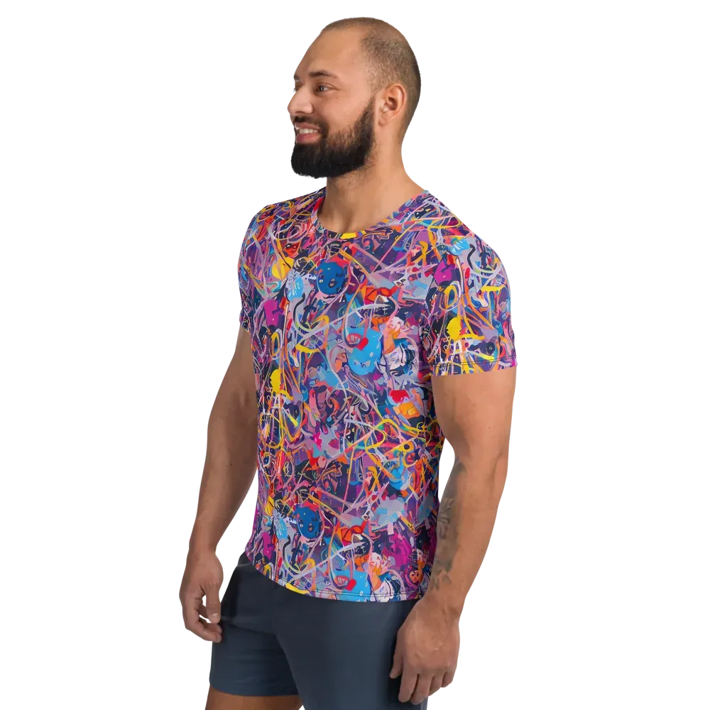 Vibrant Fusion on Men's Athletic T-Shirt — Left