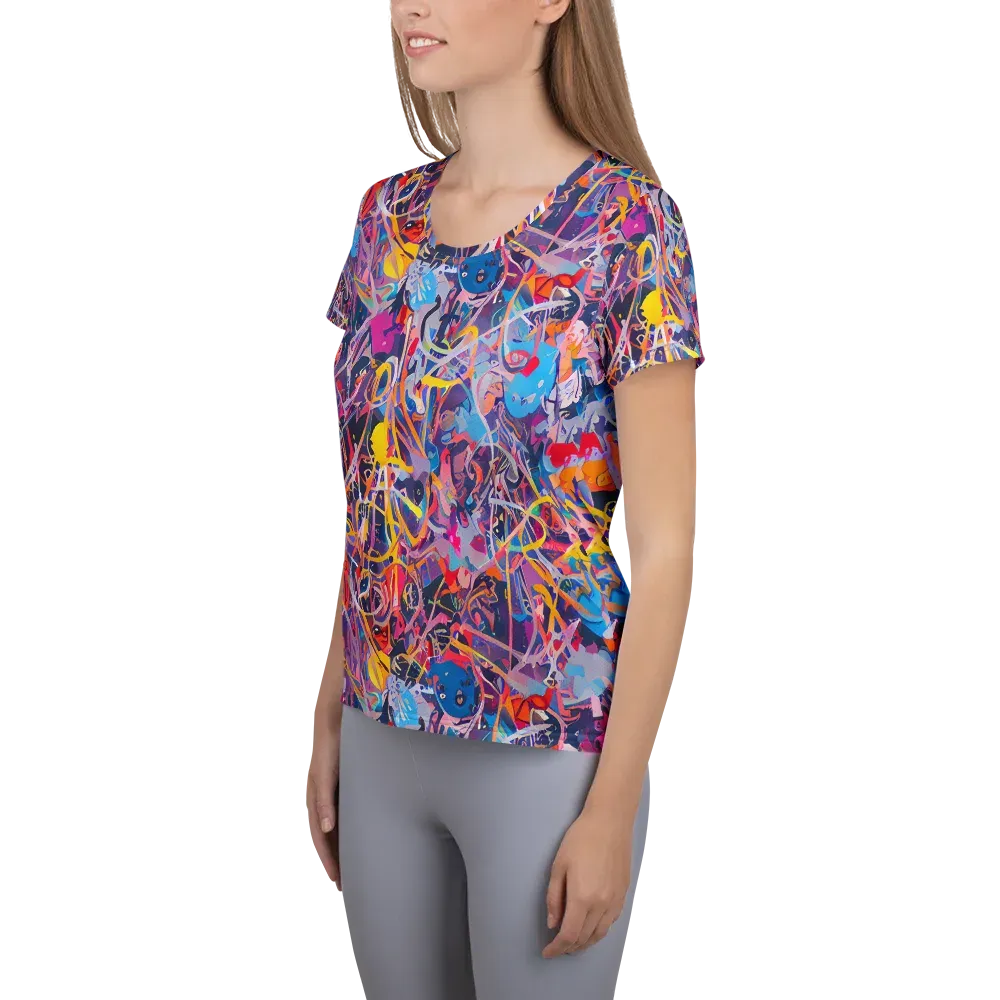 Vibrant Fusion on Women's Athletic T-Shirt — Left