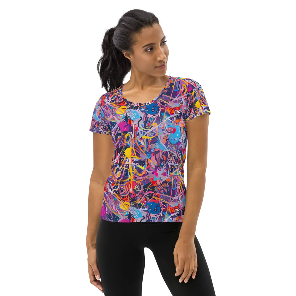Vibrant Fusion on Women's Athletic T-Shirt — Front