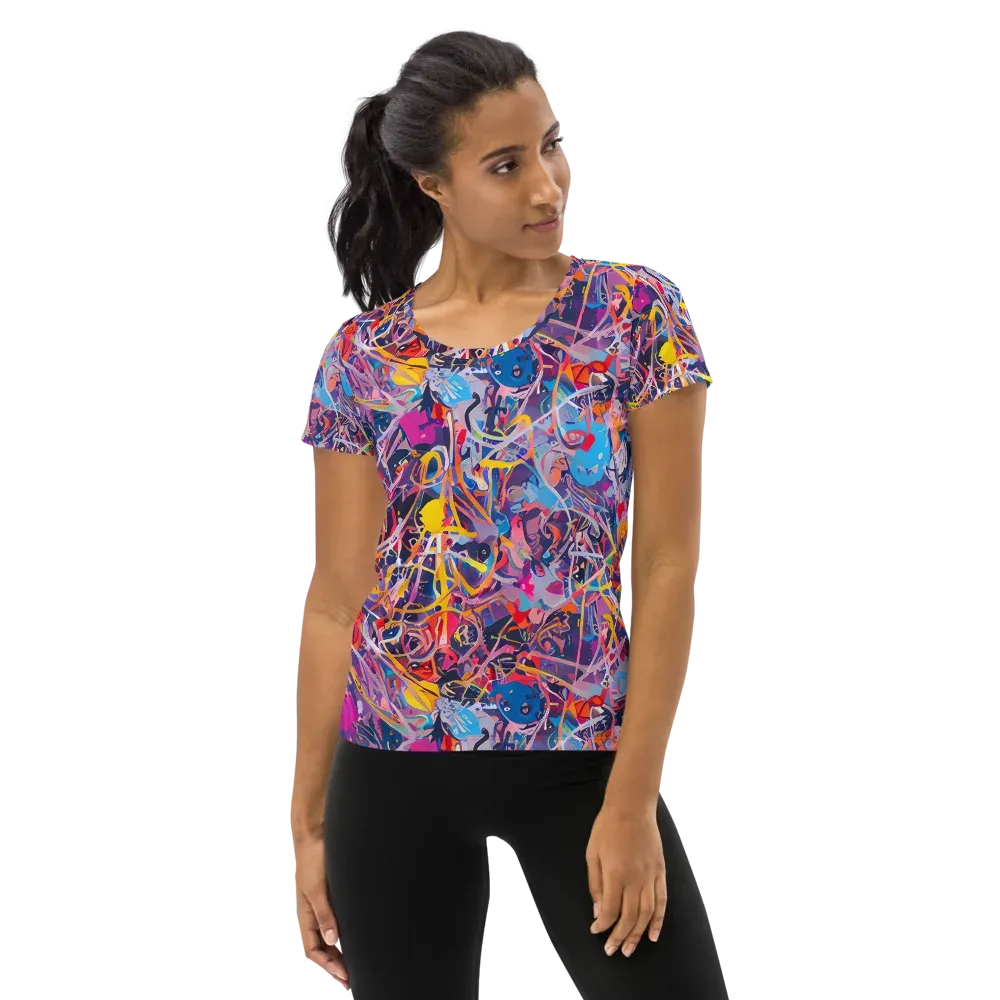 Vibrant Fusion on Women's Athletic T-Shirt — Front