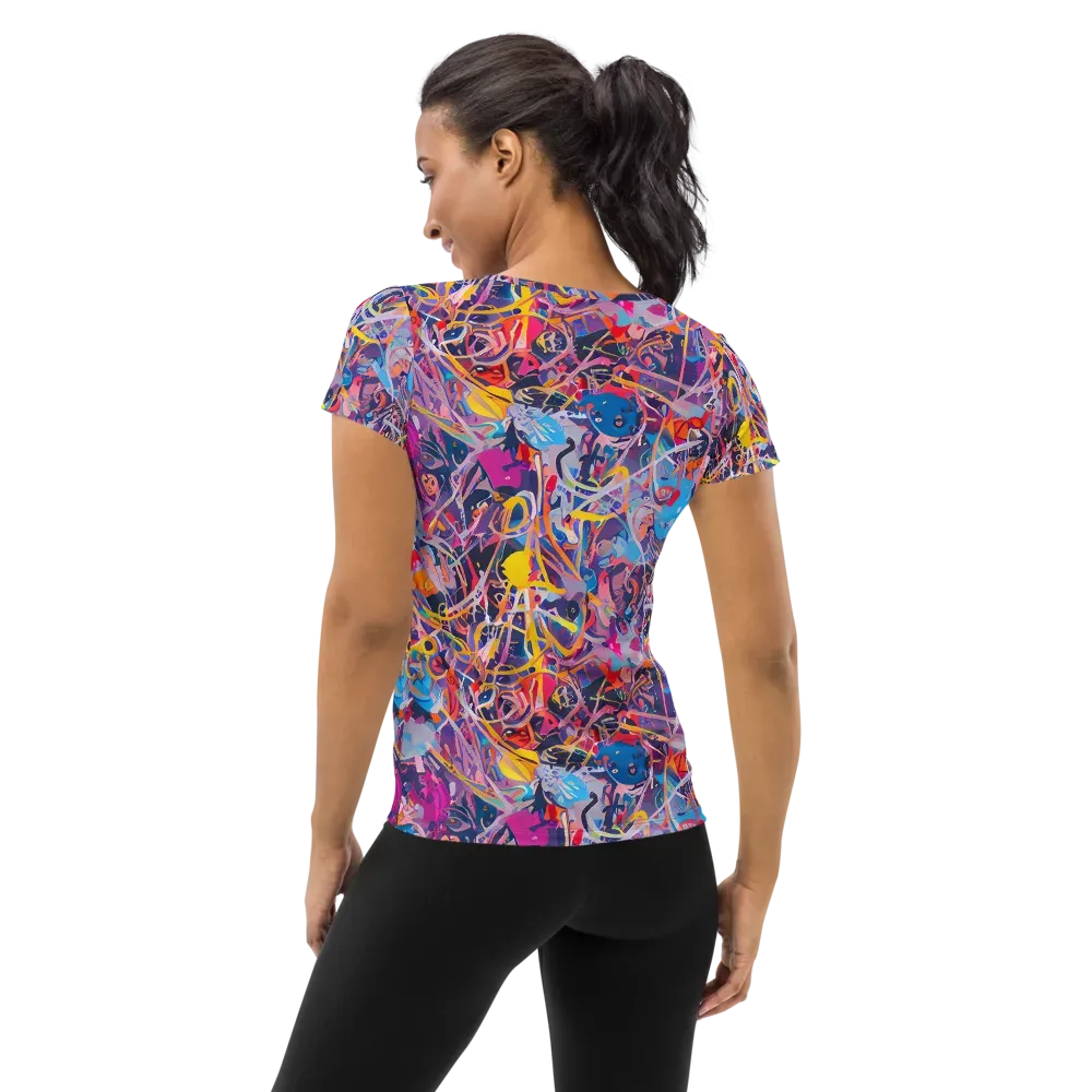 Vibrant Fusion on Women's Athletic T-Shirt — Back