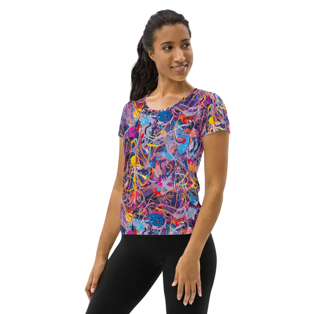Vibrant Fusion on Women's Athletic T-Shirt — Left