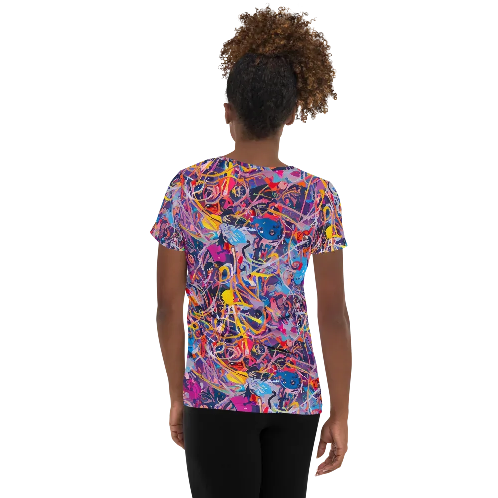 Vibrant Fusion on Women's Athletic T-Shirt — Back