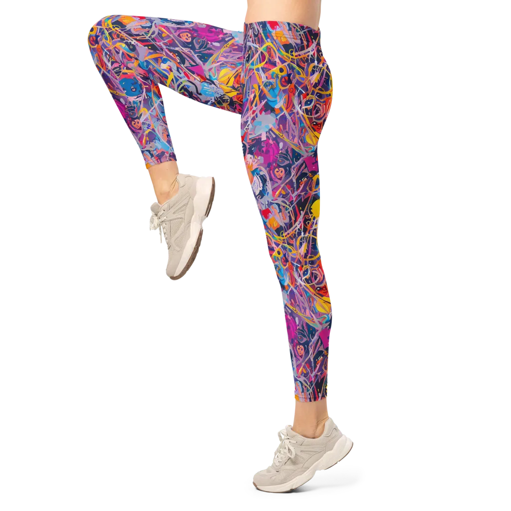 Vibrant Fusion on Leggings — Left