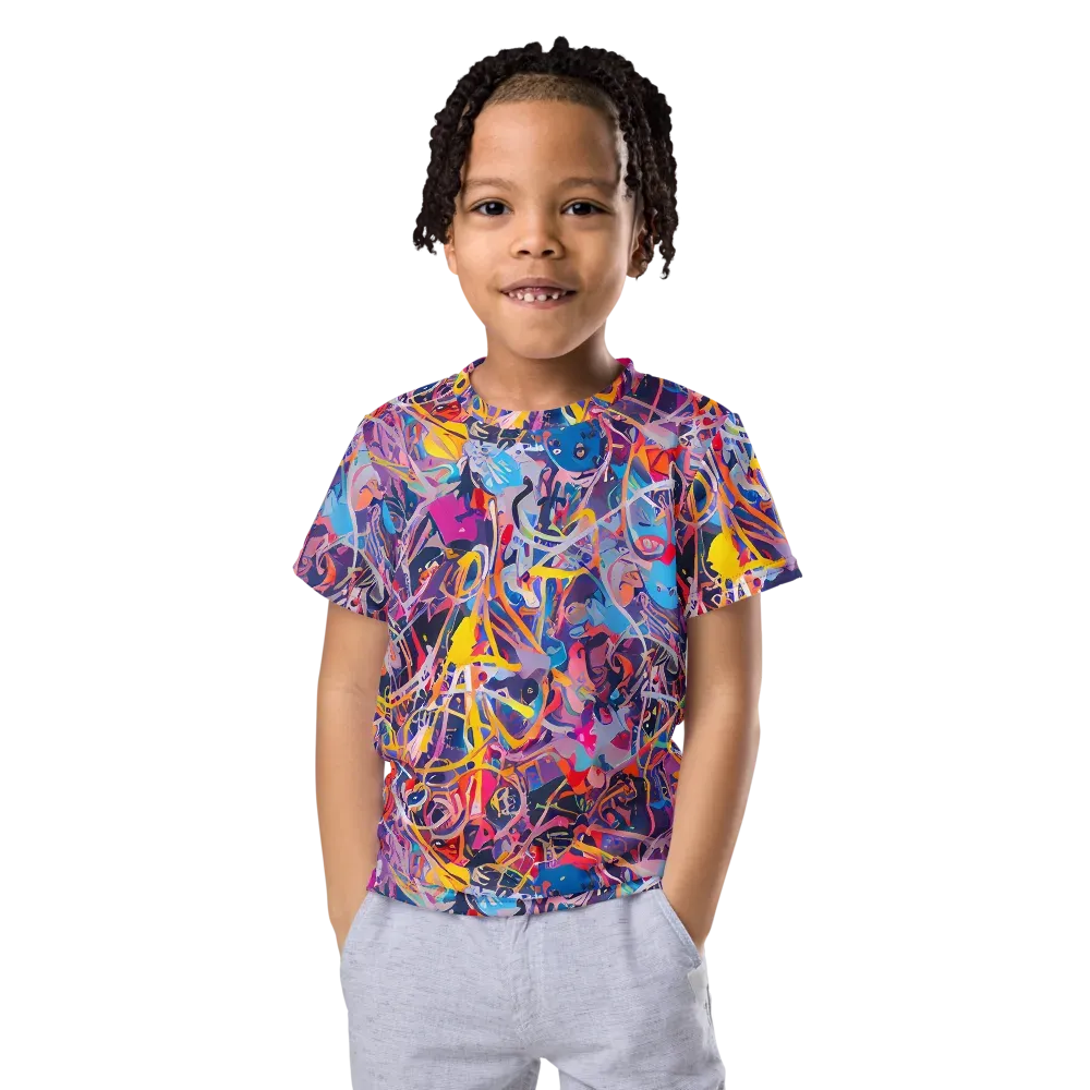 Vibrant Fusion on Kids Crew Neck T-Shirt — Front