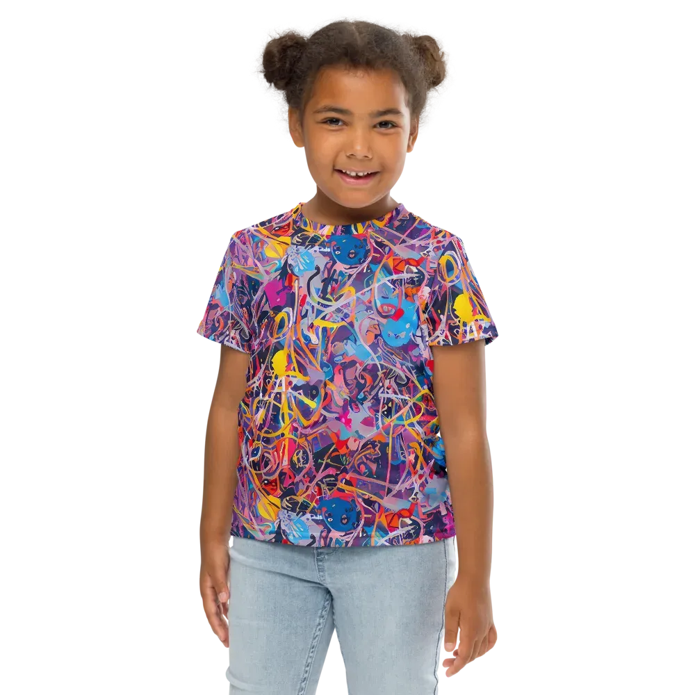 Vibrant Fusion on Kids Crew Neck T-Shirt — Front