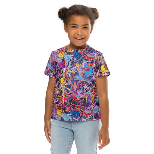 Vibrant Fusion on a Kids Crew Neck T-Shirt