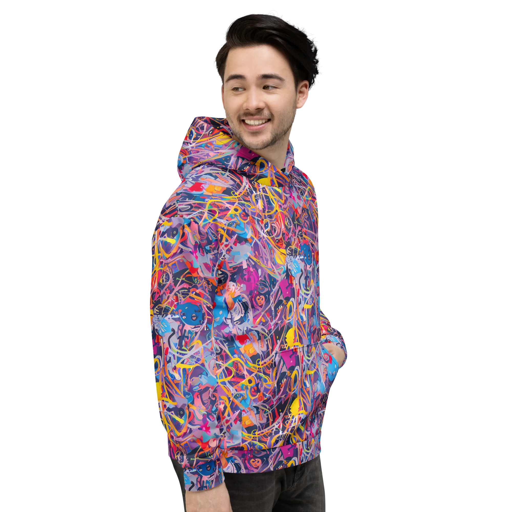Vibrant Fusion on Hoodie — Right