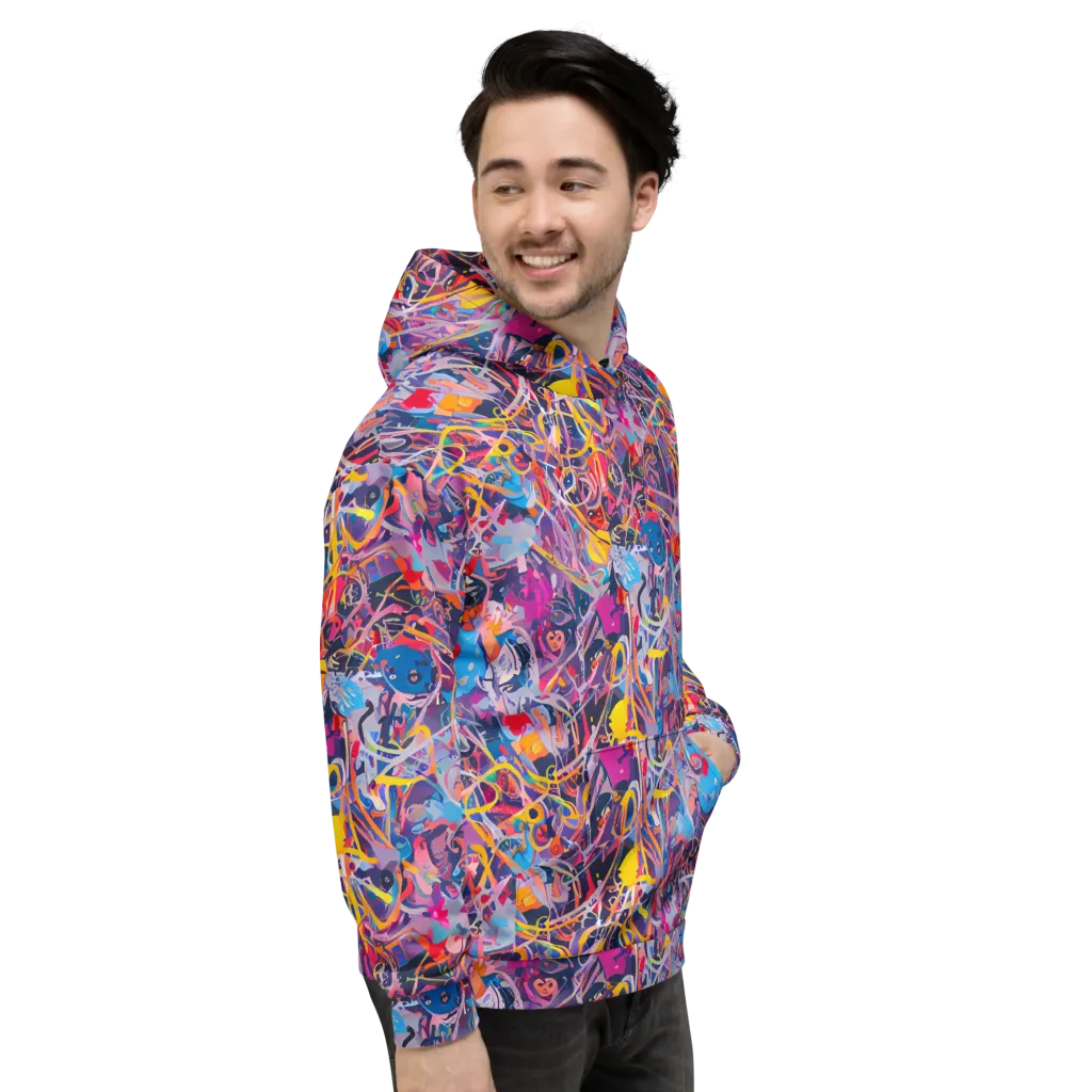 Vibrant Fusion on Hoodie — Right