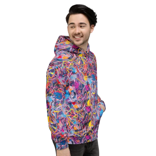 Vibrant Fusion on a Hoodie
