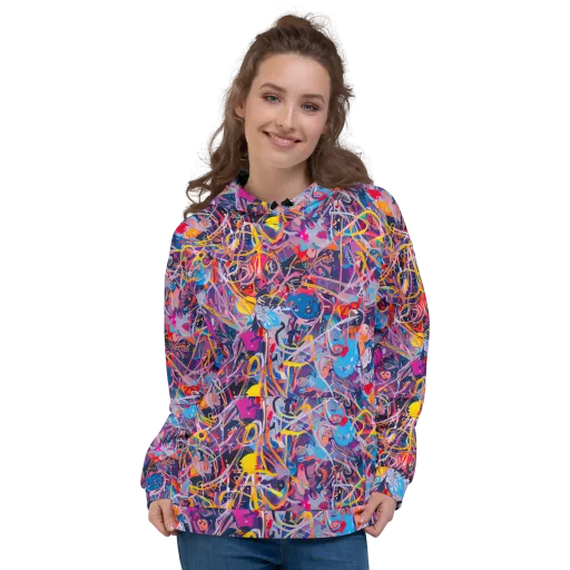 Vibrant Fusion on a Hoodie