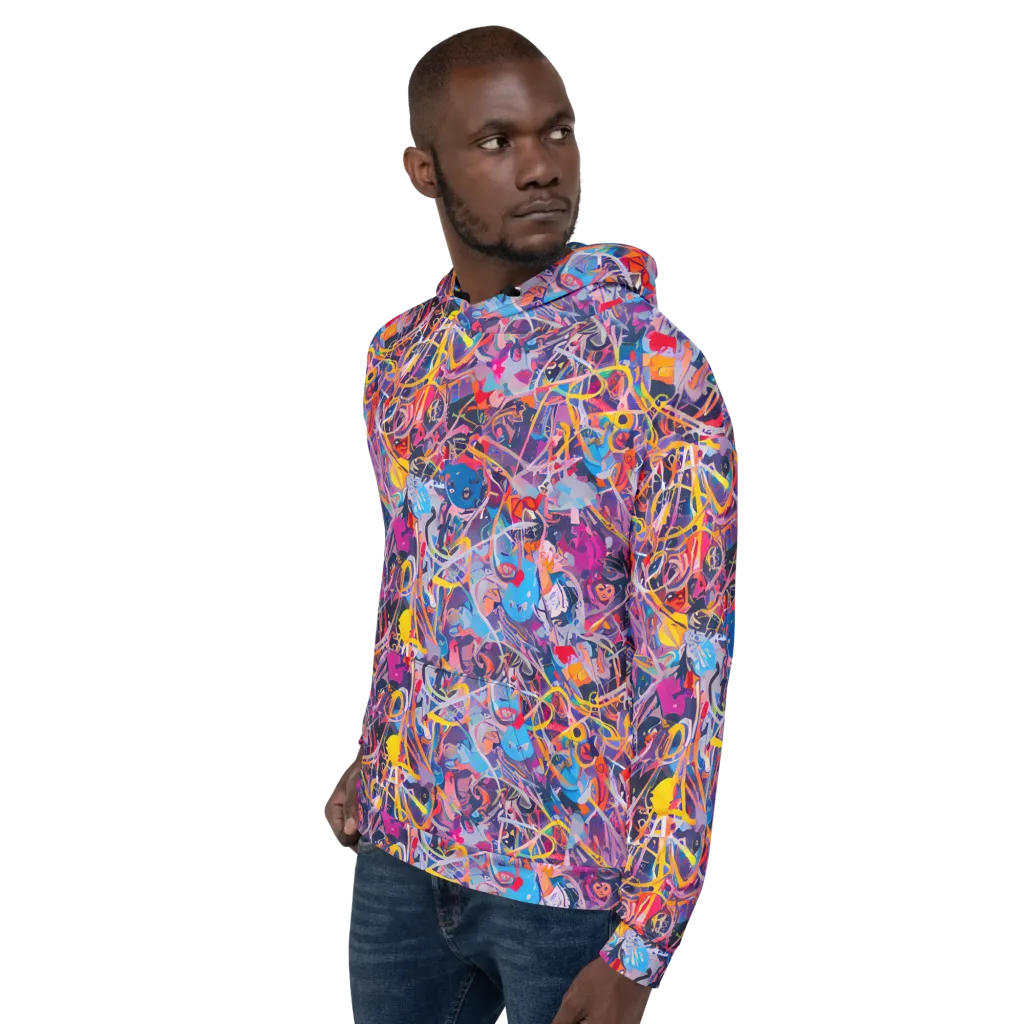 Vibrant Fusion on Hoodie — Left