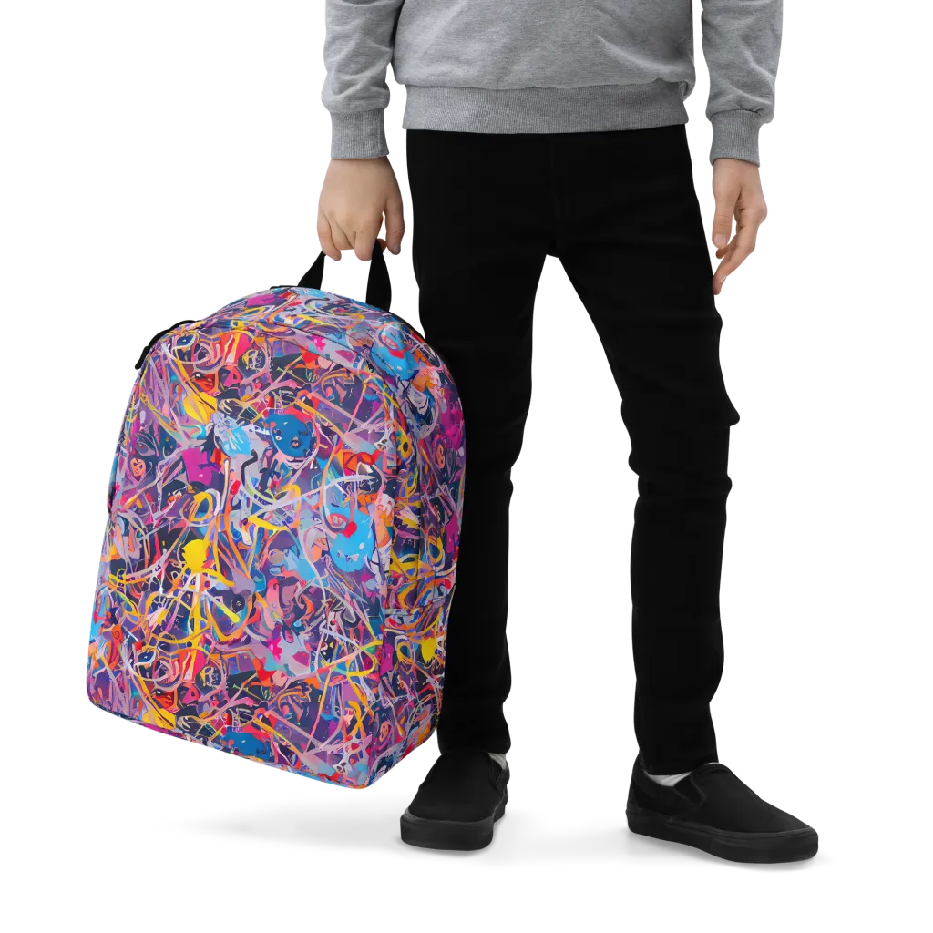 Vibrant Fusion on Minimalist Backpack — Zoomed-in