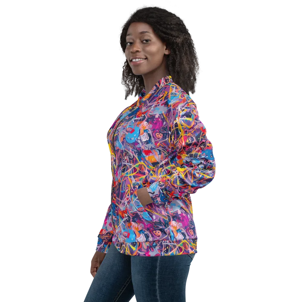 Vibrant Fusion on Bomber Jacket — Left