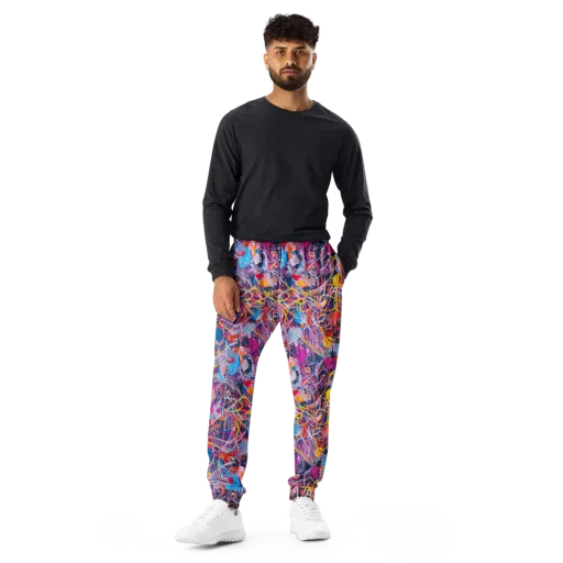 Vibrant Fusion on a Men's Joggers