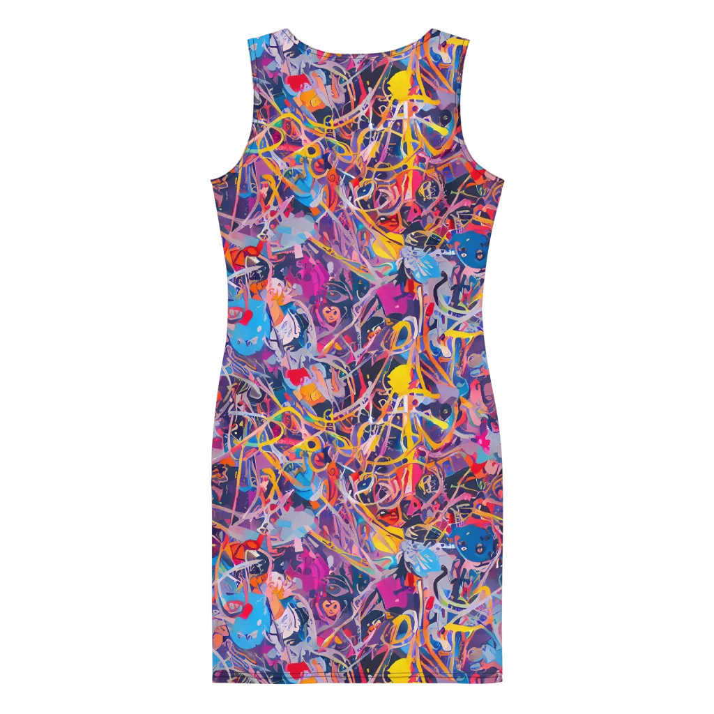 Vibrant Fusion on Bodycon Dress — Back