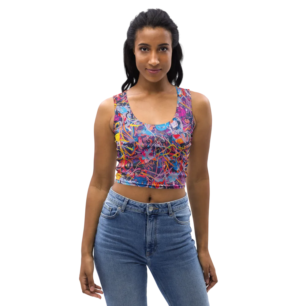 Vibrant Fusion on Crop Top — Front