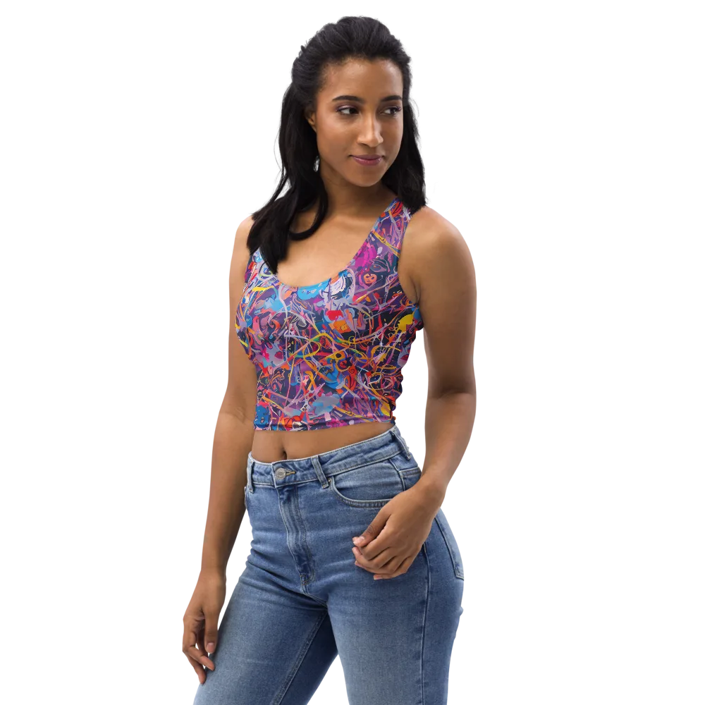 Vibrant Fusion on Crop Top — Left Front