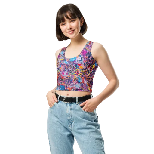 Vibrant Fusion on a Crop Top