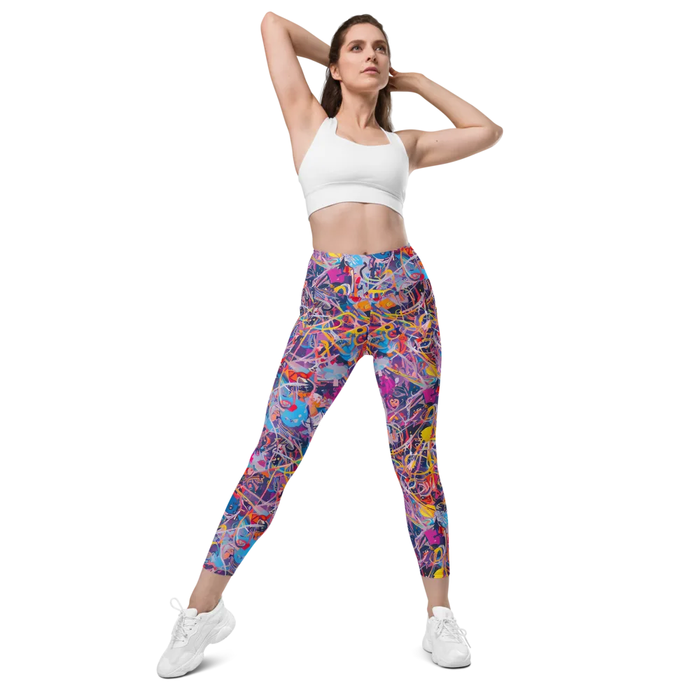 Vibrant Fusion on Leggings with Pockets — Front