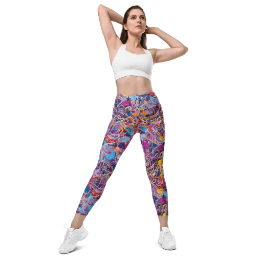 Vibrant Fusion on a Leggings with Pockets