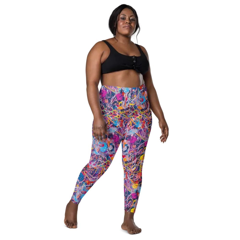 Vibrant Fusion on Leggings with Pockets — Front