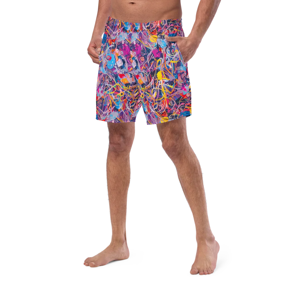 Vibrant Fusion on Swim Trunks — Left Front