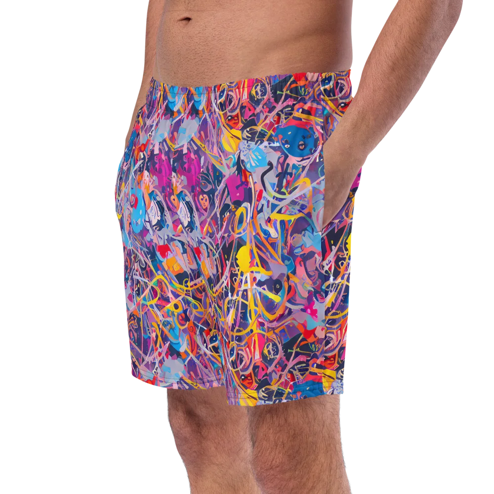 Vibrant Fusion on Swim Trunks — Left Front
