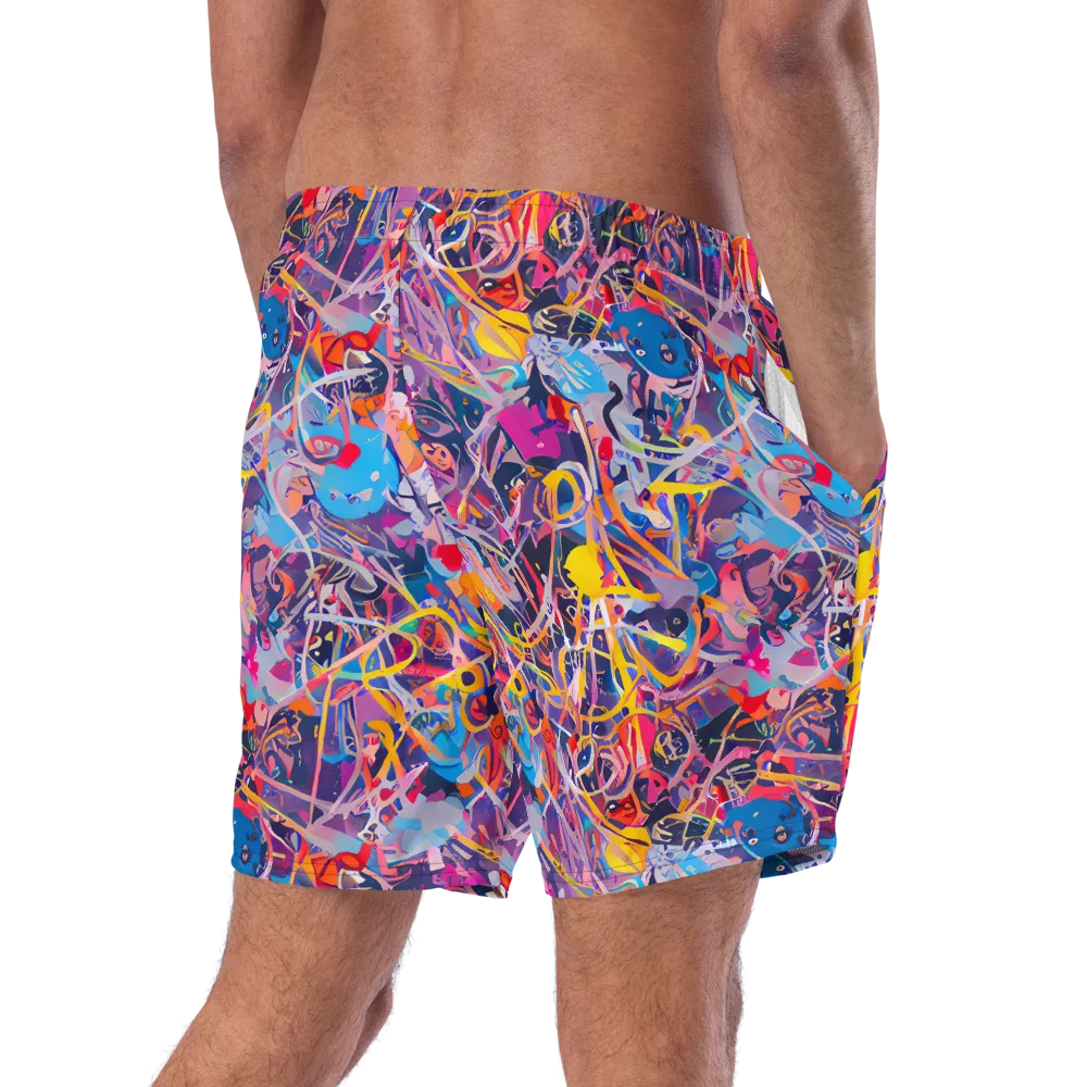 Vibrant Fusion on Swim Trunks — Right Back