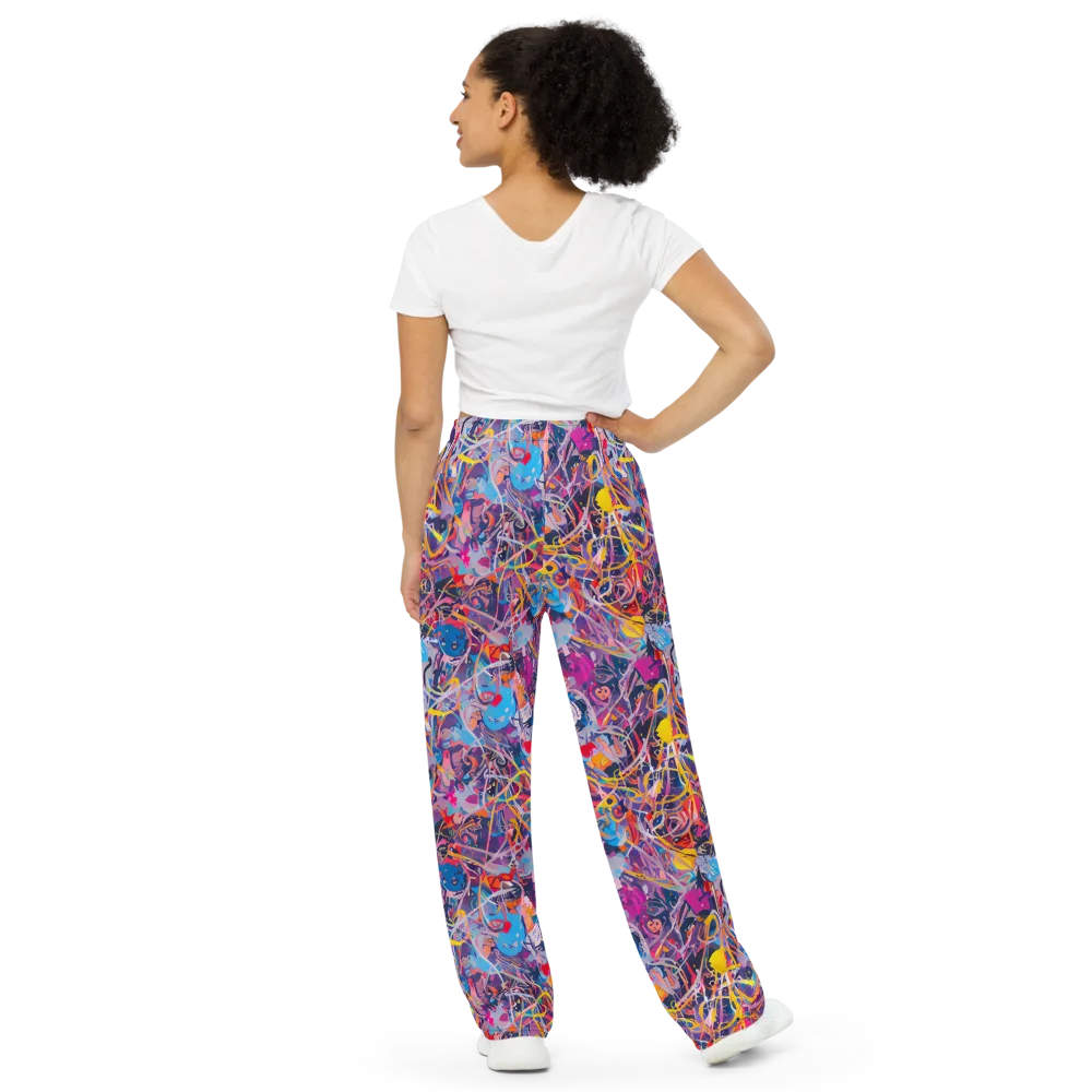 Vibrant Fusion on Wide-Leg Pants — Back