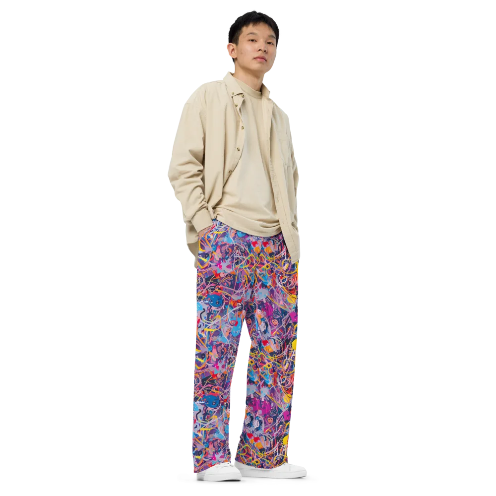 Vibrant Fusion on Wide-Leg Pants — Right Front