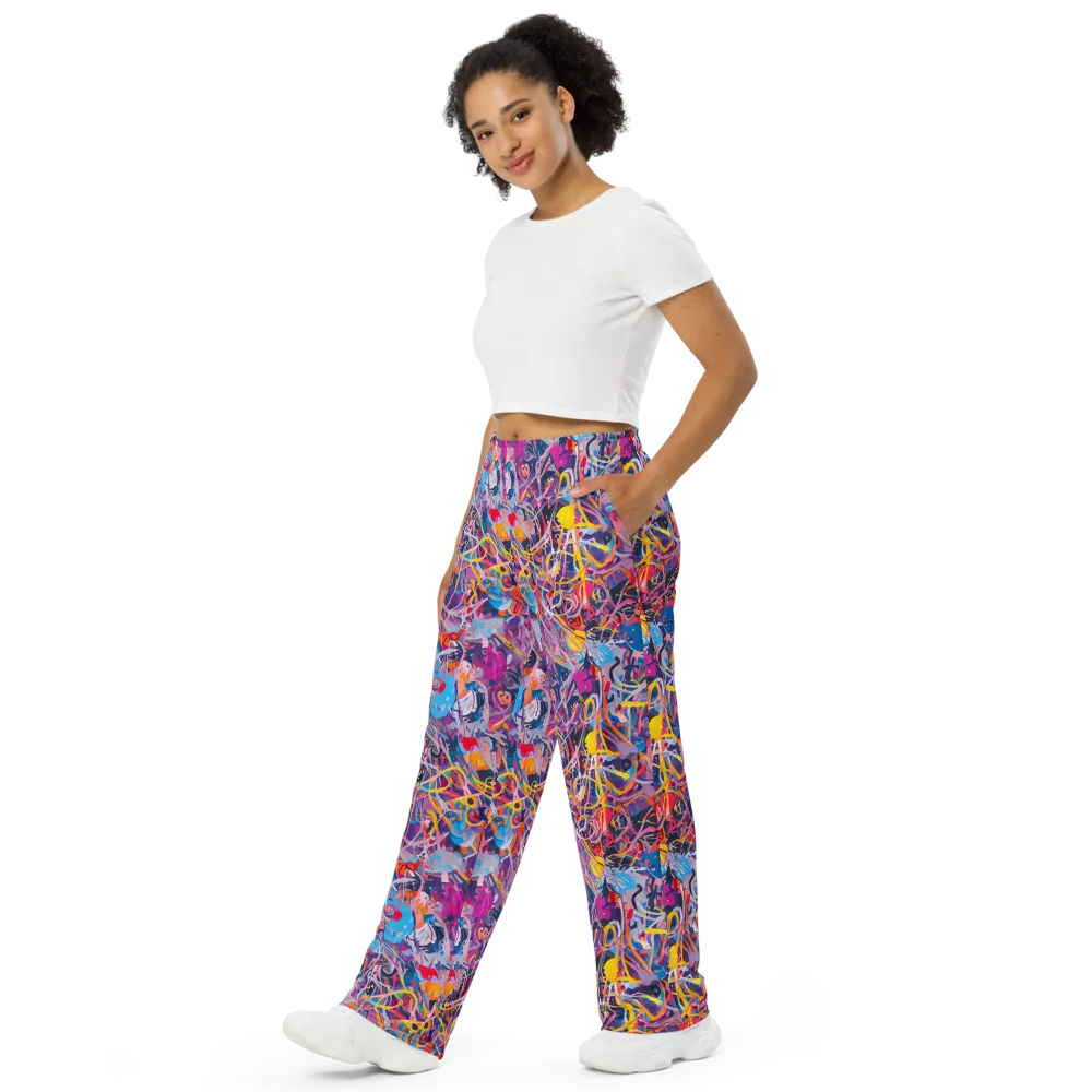 Vibrant Fusion on Wide-Leg Pants — Left Front