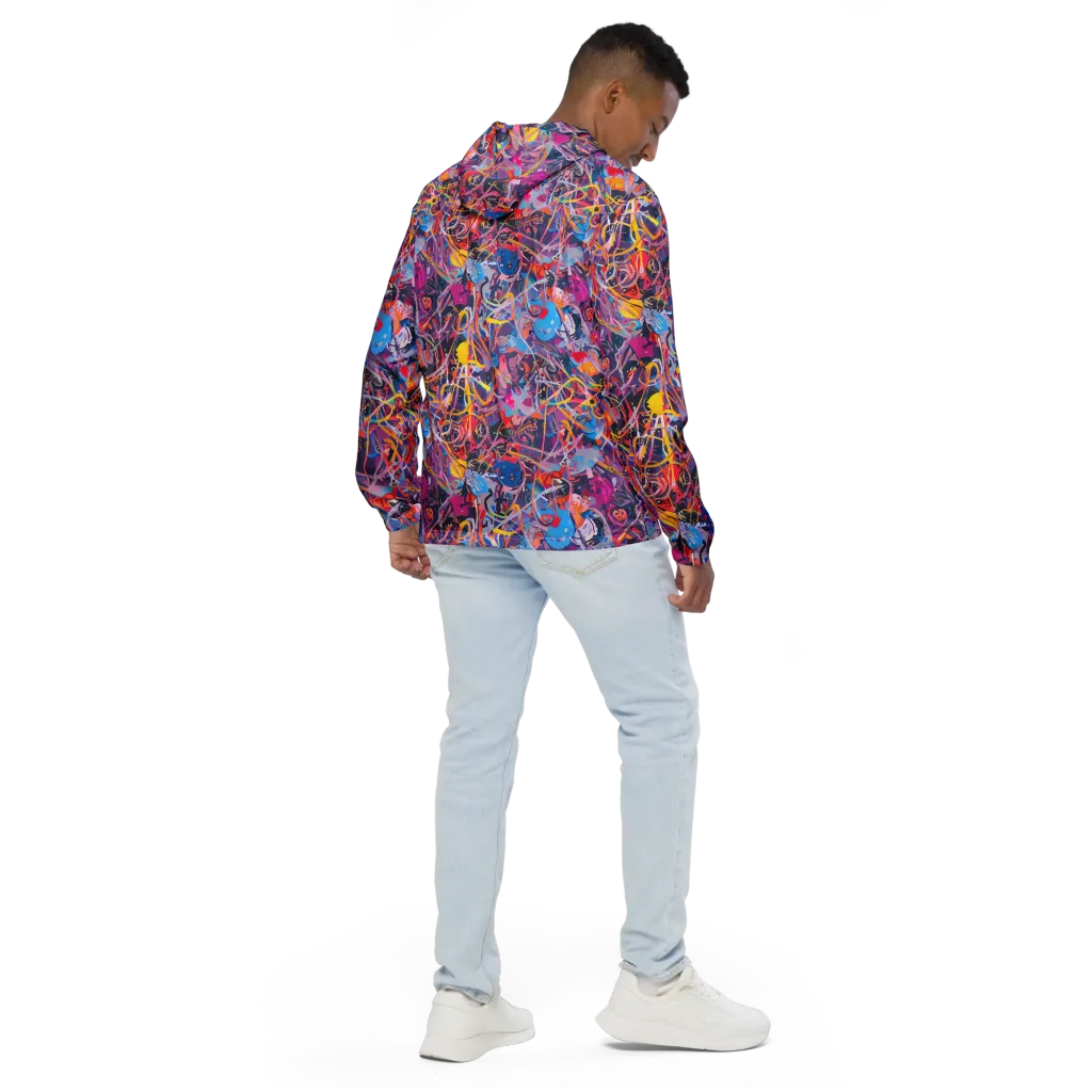 Vibrant Fusion on Men's Windbreaker — Back