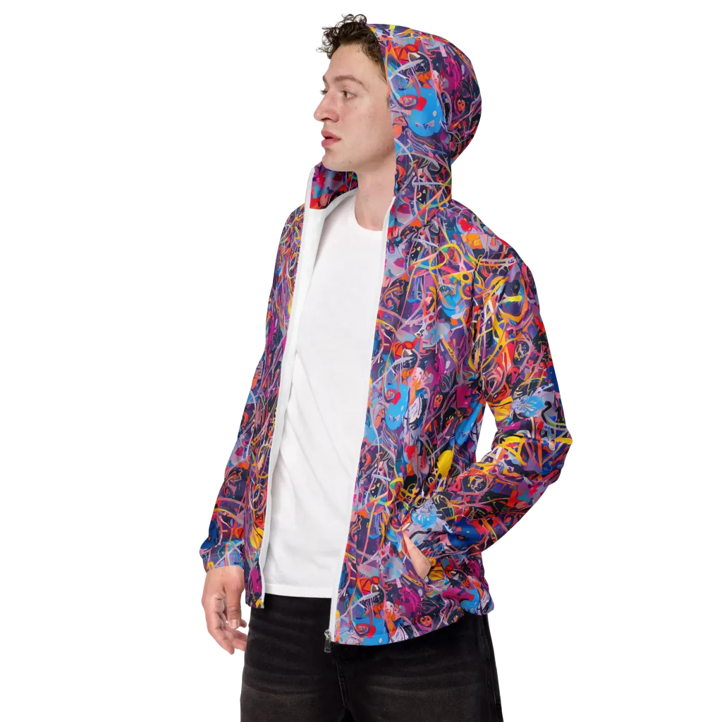 Vibrant Fusion on Men's Windbreaker — Left Front